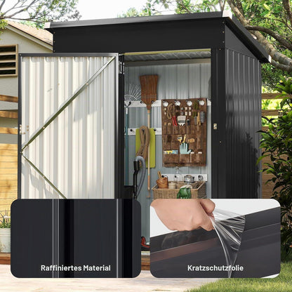 Metall Gerätehaus 150x91x185 cm mit Schloss & Belüftung