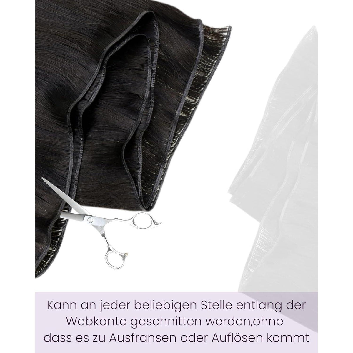Echthaar Tressen Braun Balayage 60cm – Einnähverlängerung