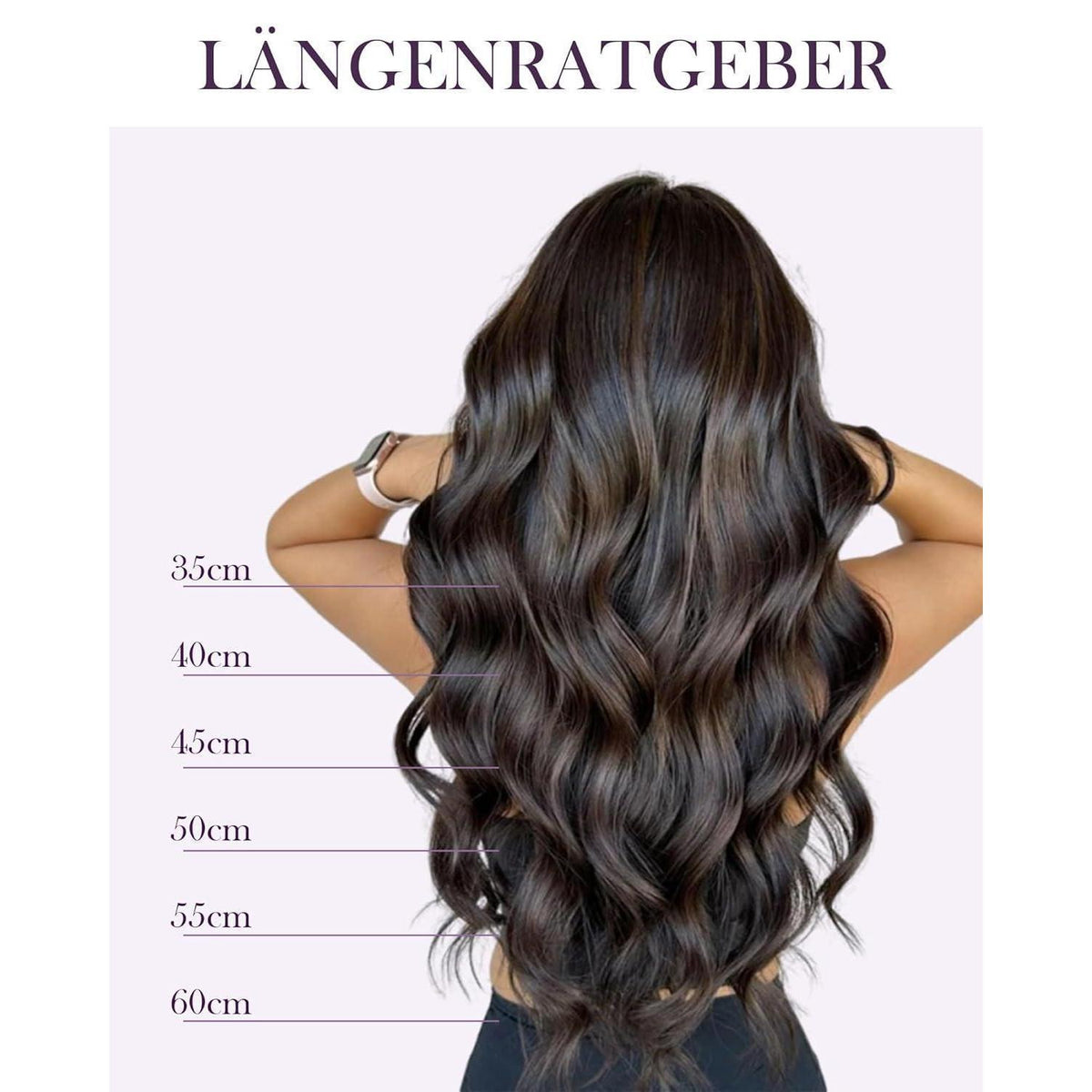 Echthaar Tressen Braun Balayage 60cm – Einnähverlängerung