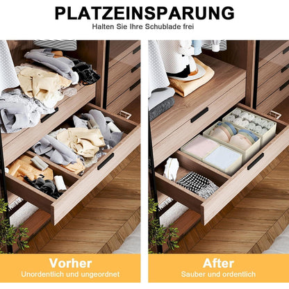 Schubladen Organizer 12er Set Grau - Stoff Aufbewahrungsboxen für Kleiderschrank
