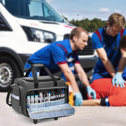 Notfalltasche mit Trolley – Erste Hilfe Tasche für Pflege & Rettungsdienst