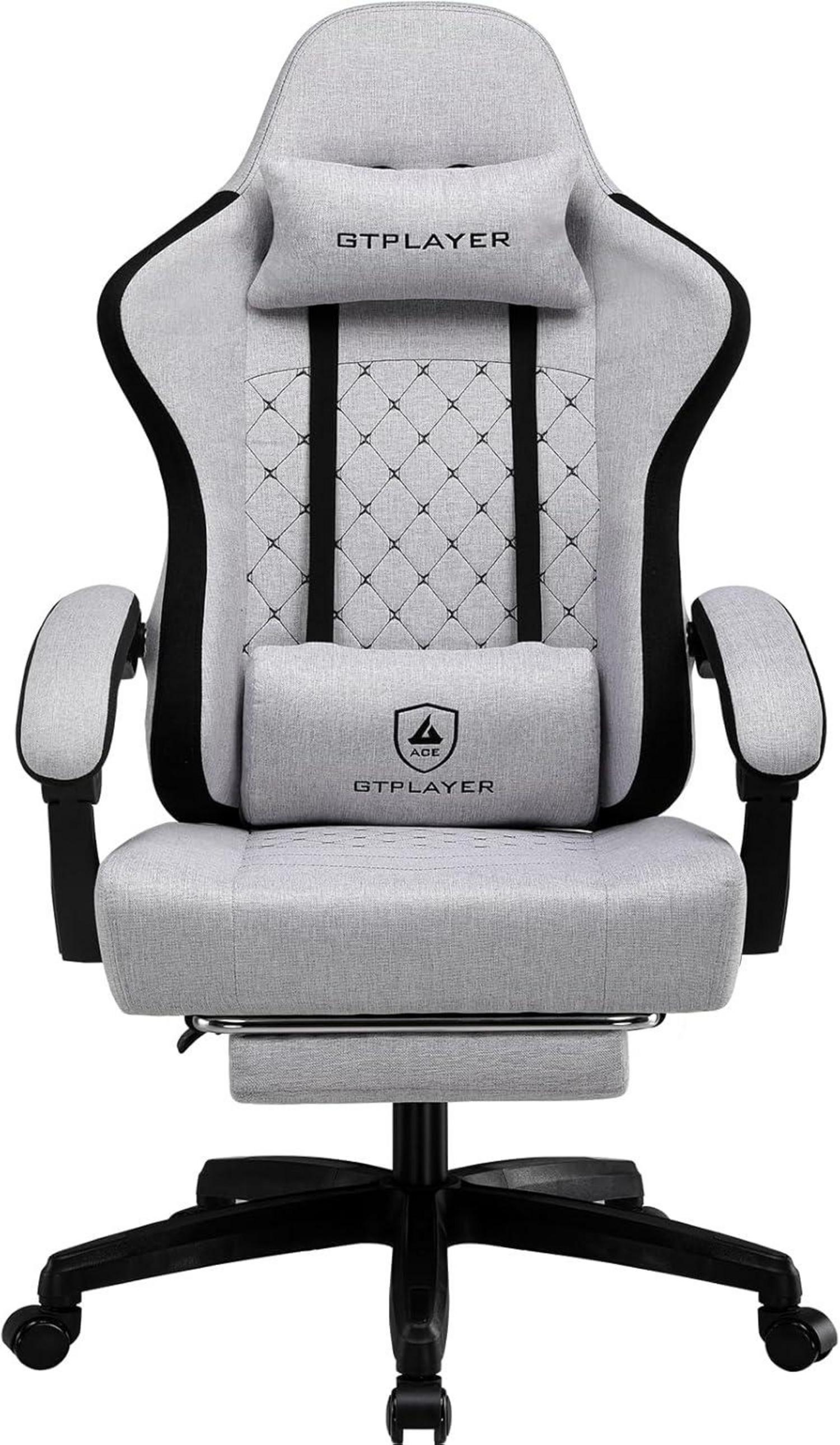 Ergonomischer Gaming Stuhl Stoff Schwarz 150kg 90-135° Bürostuhl
