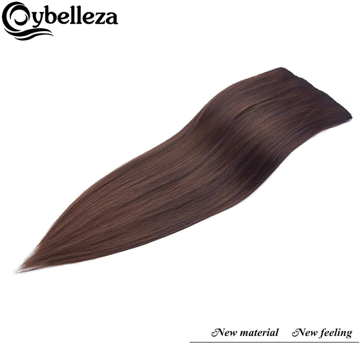 60cm Clip-in Haarverlängerung Braun & Auburn - Gerade Synthetik