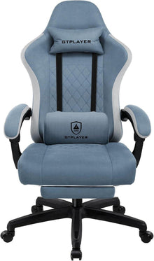 Ergonomischer Gaming Stuhl Stoff Fußstütze 150kg Belastbarkeit