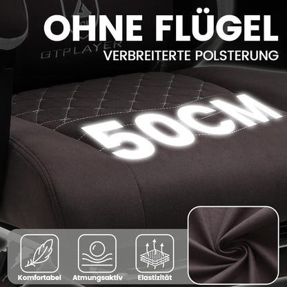 Ergonomischer Gaming Stuhl Stoff Bürostuhl Racing Gamer 150kg Braun