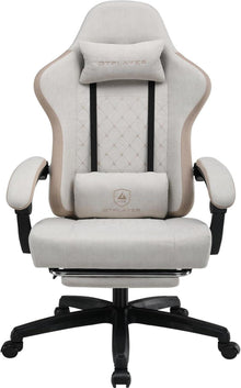 Ergonomischer Gaming Stuhl Stoff Rückenlehne 90-135° Fußstütze