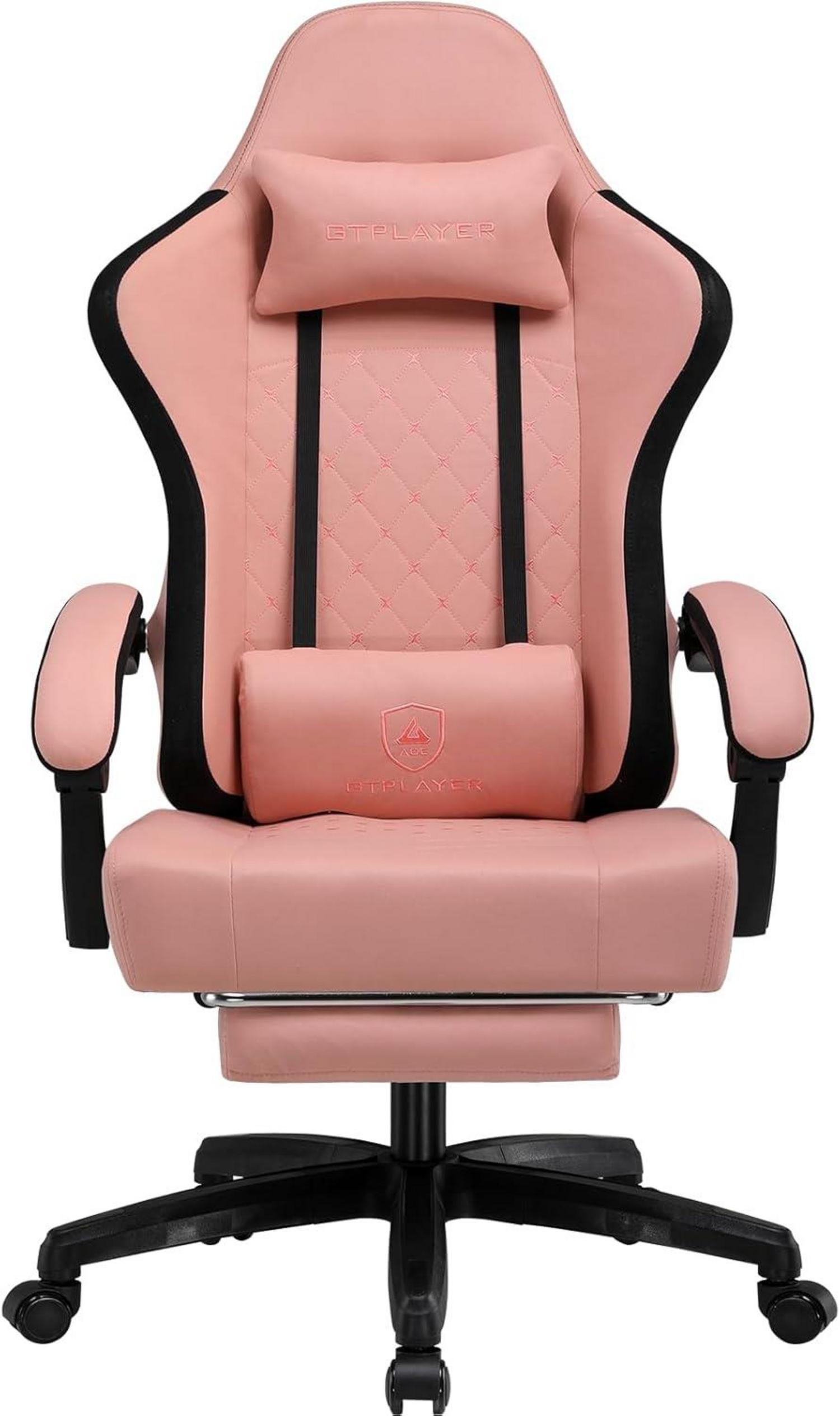 Ergonomischer Gaming Stuhl Stoff Fußstütze 150kg Belastbarkeit