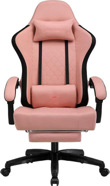 Ergonomischer Gaming Stuhl Stoff Fußstütze 150kg Belastbarkeit