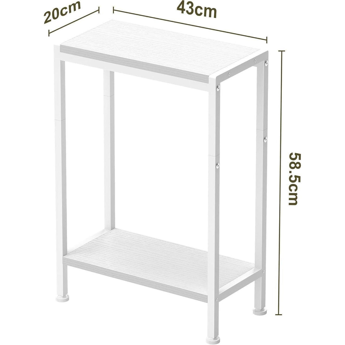 Schmaler Nachttisch 2er Set – Weiß, Platzsparend & Stabil