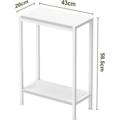 Schmaler Nachttisch 2er Set – Weiß, Platzsparend & Stabil