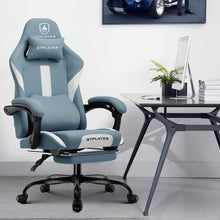 Gaming Stuhl Stoff mit Fußstütze und Taschenfederkissen