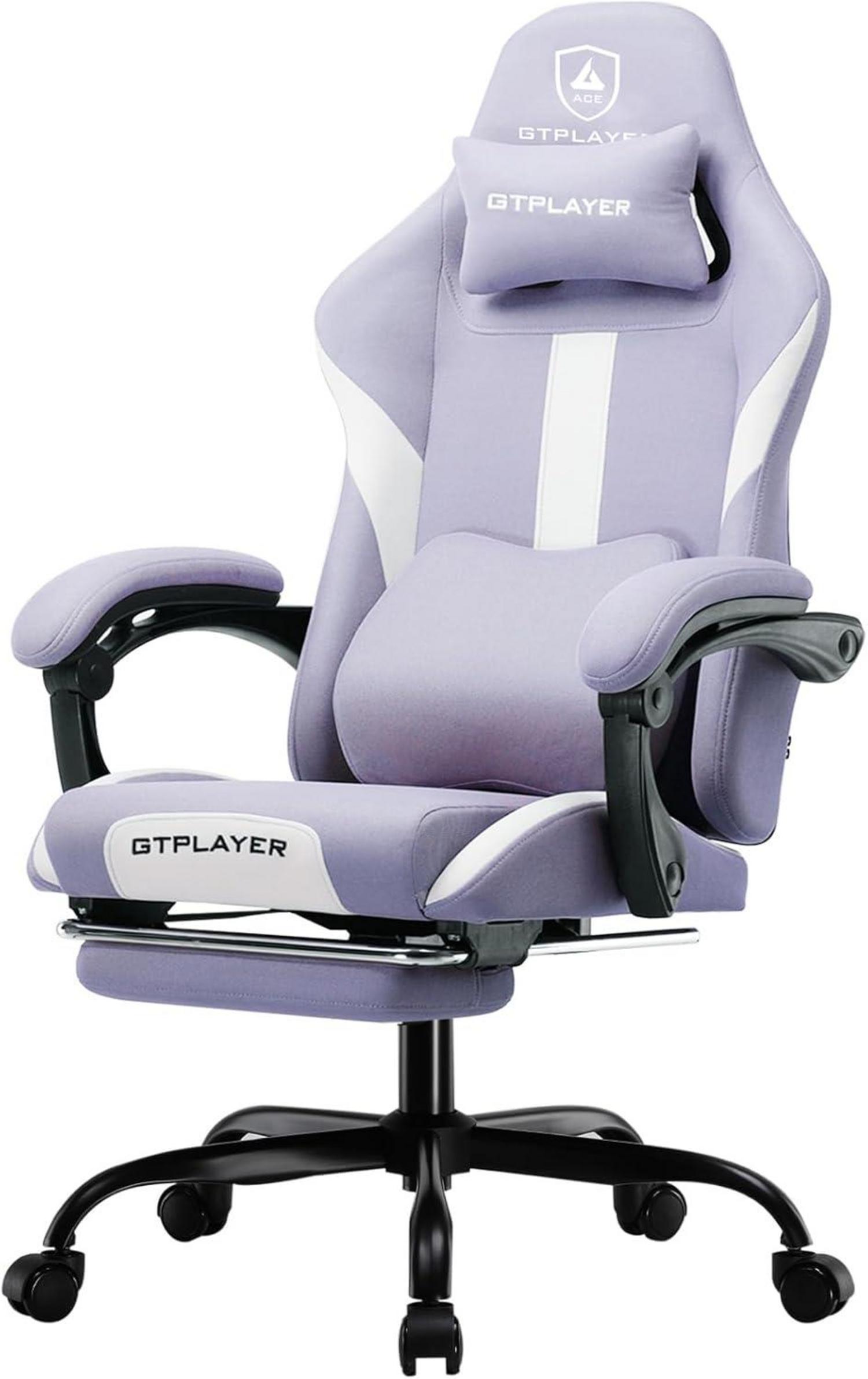 Gaming Stuhl Stoff Frühling Kissen Bürostuhl Fußstütze Ergonomisch