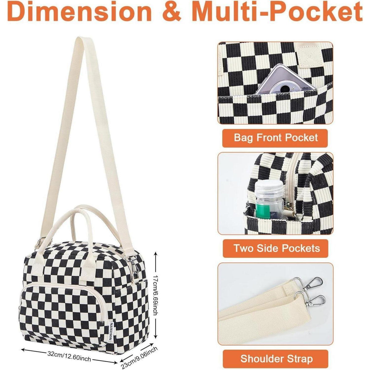 Isolierte Kühltasche 12L – Cord Lunchbox für Arbeit, Picknick & Reisen