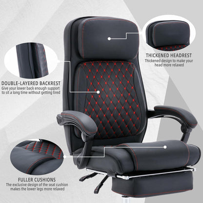 Ergonomischer Executive Bürostuhl mit Fußpedalen, hoher Rückenlehne