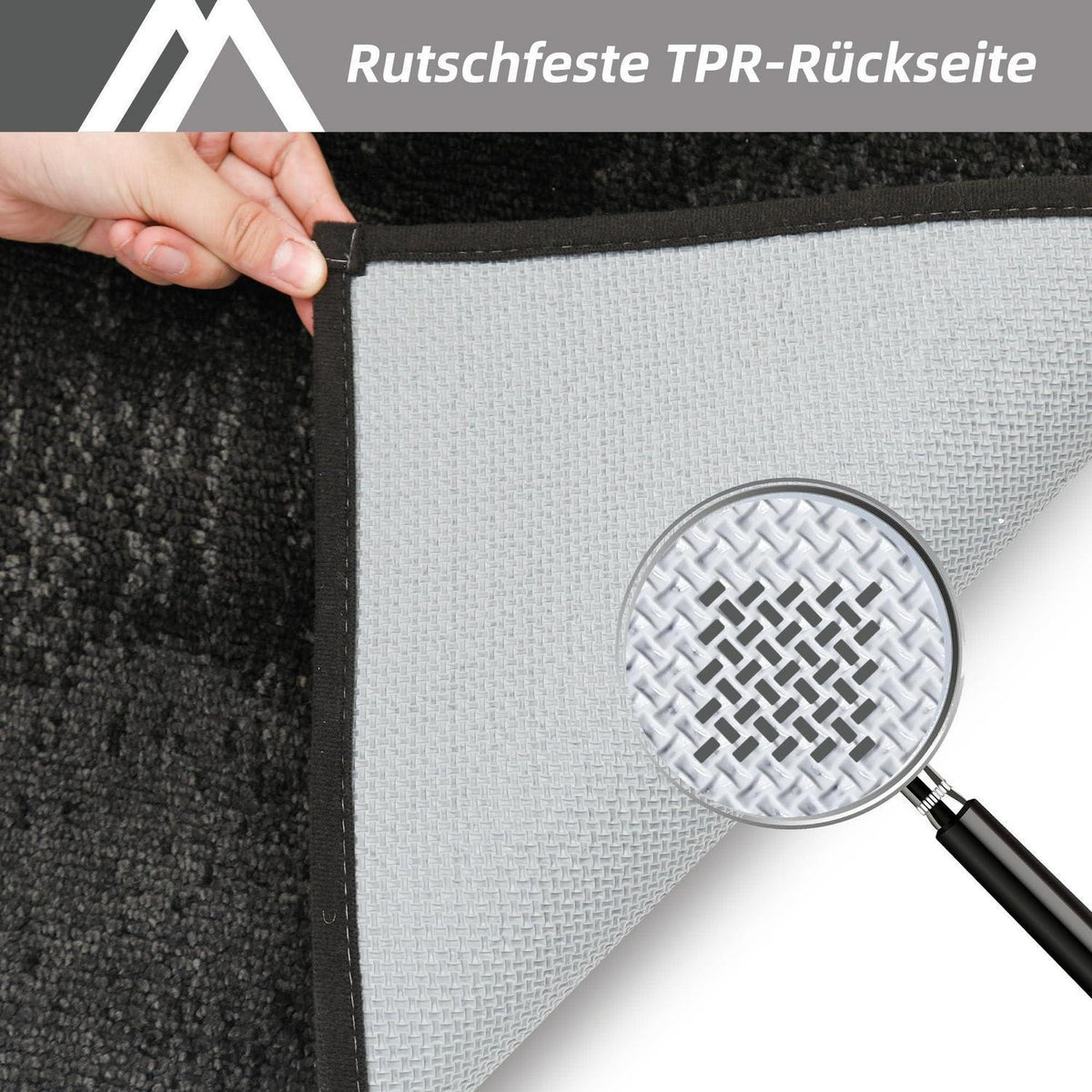 Fußmatte Karomuster Dunkelgrau 60x90 cm – Rutschfest & Saugfähig