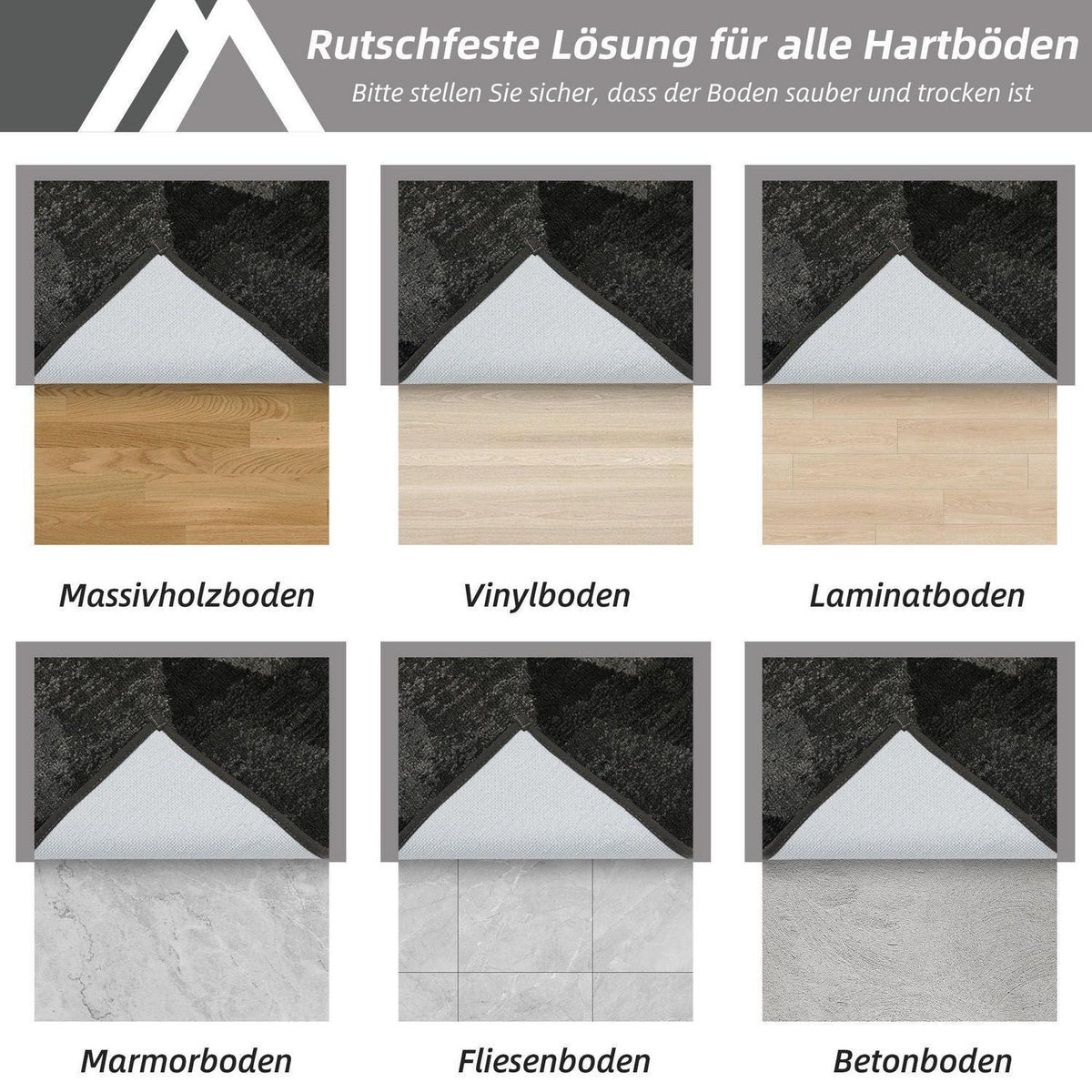 Fußmatte Karomuster Dunkelgrau 60x90 cm – Rutschfest & Saugfähig