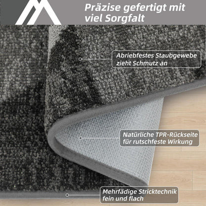Fußmatte Karomuster Grau 50x80 cm – Rutschfest & Saugfähig