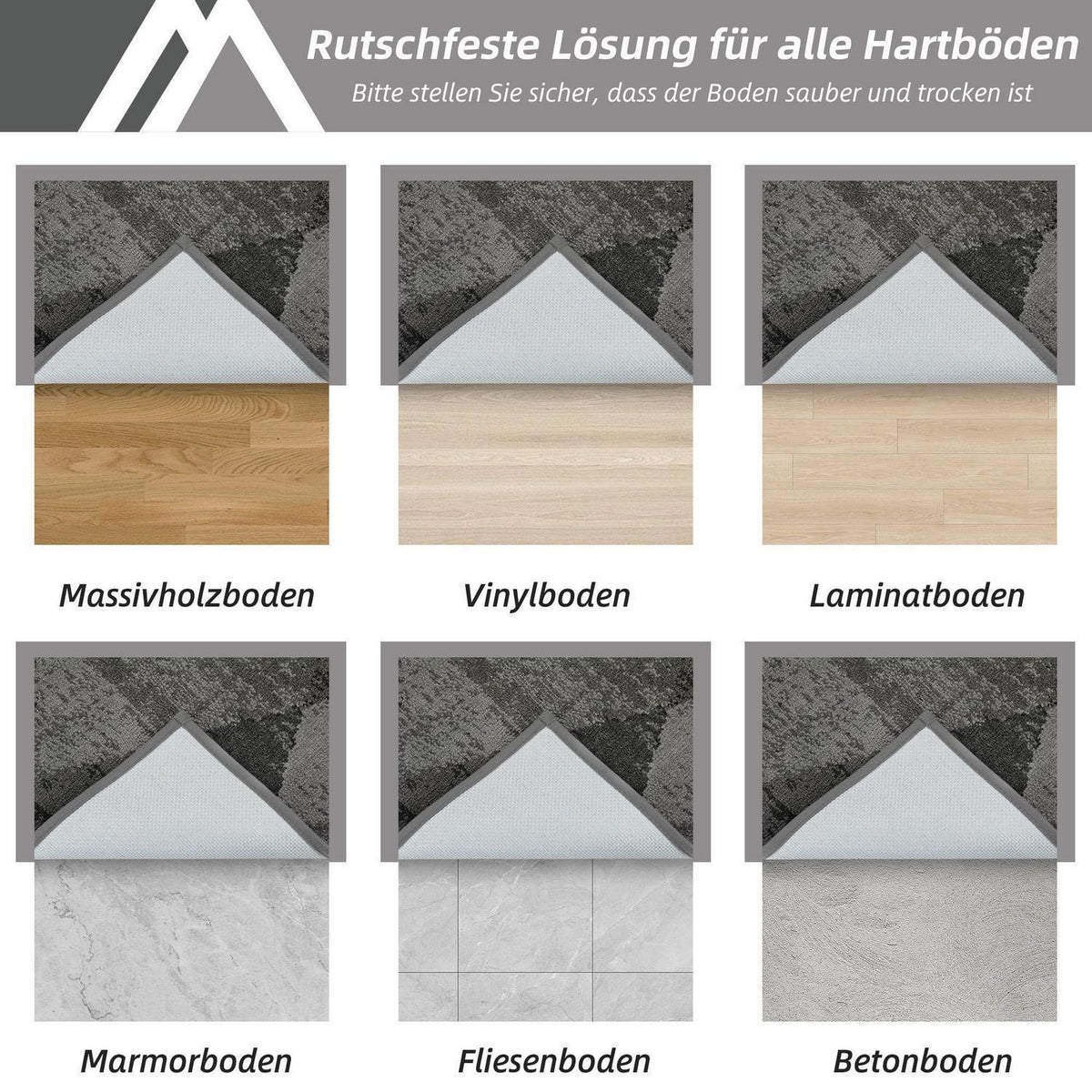 Fußmatte Karomuster Grau 50x80 cm – Rutschfest & Saugfähig