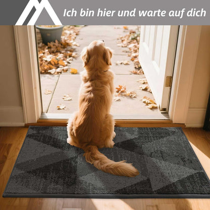 Fußmatte Karomuster Grau 50x80 cm – Rutschfest & Saugfähig
