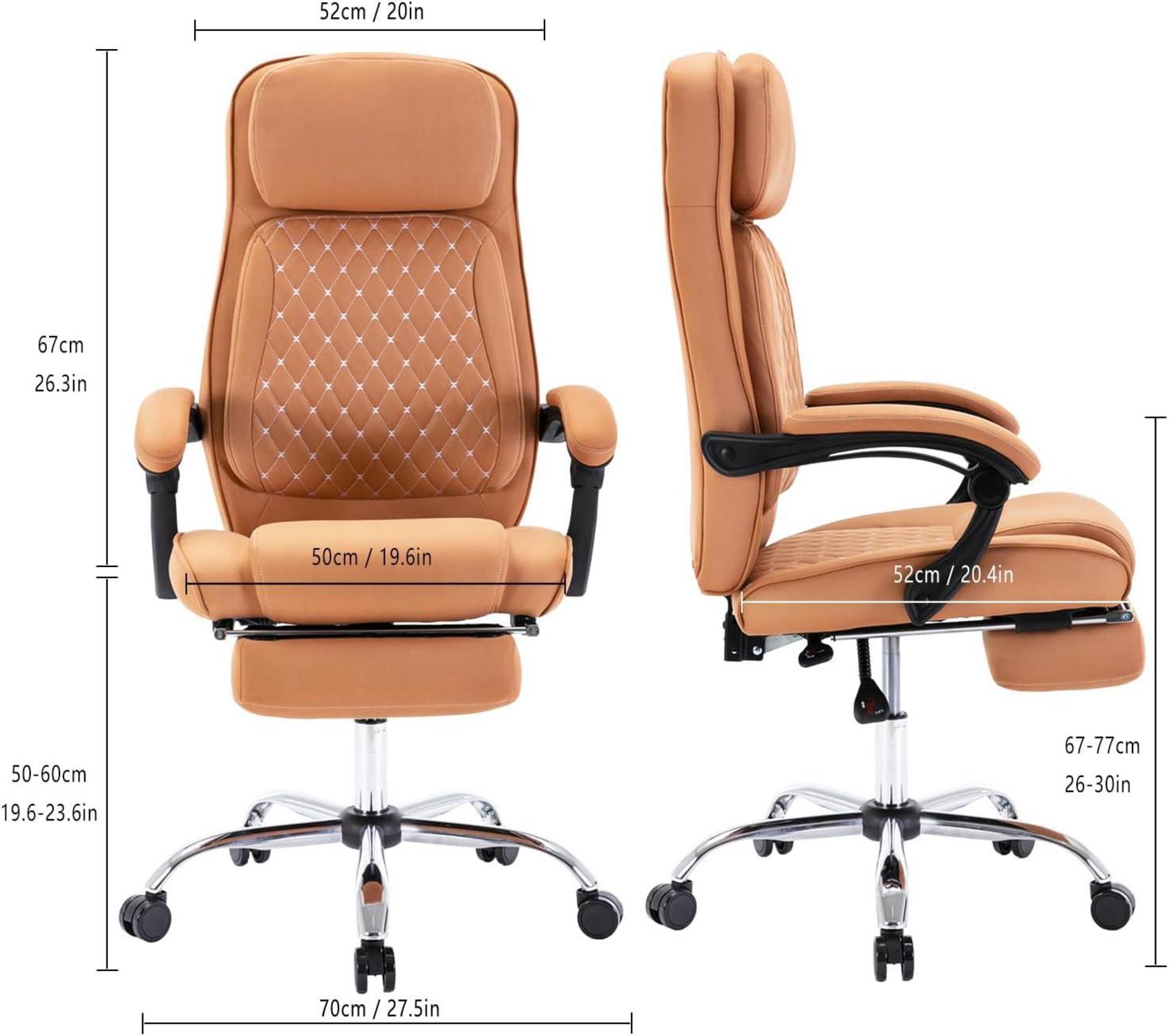 Ergonomischer Bürostuhl mit Fußstütze und Lendenwirbelstütze