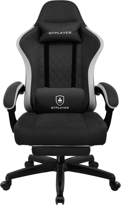 Ergonomischer Gaming Stuhl Stoff 150kg Belastbarkeit Schwarz