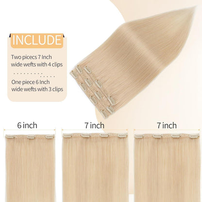 Echthaar Clip-in Extensions Platinblond 50cm