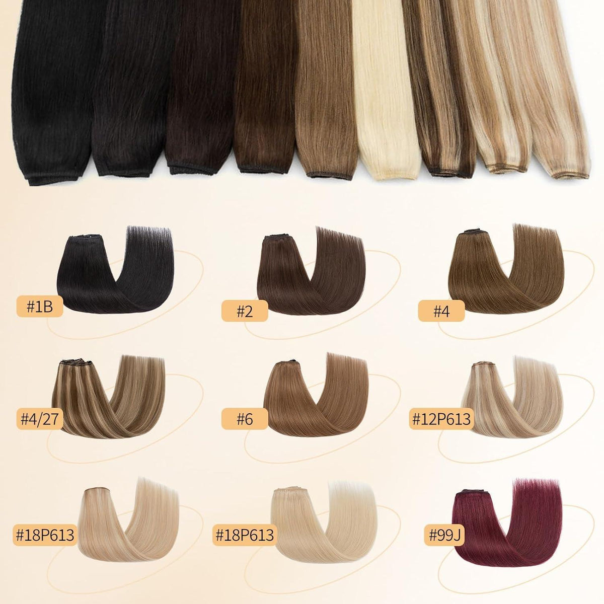 Echthaar Clip-in Extensions Platinblond 50cm
