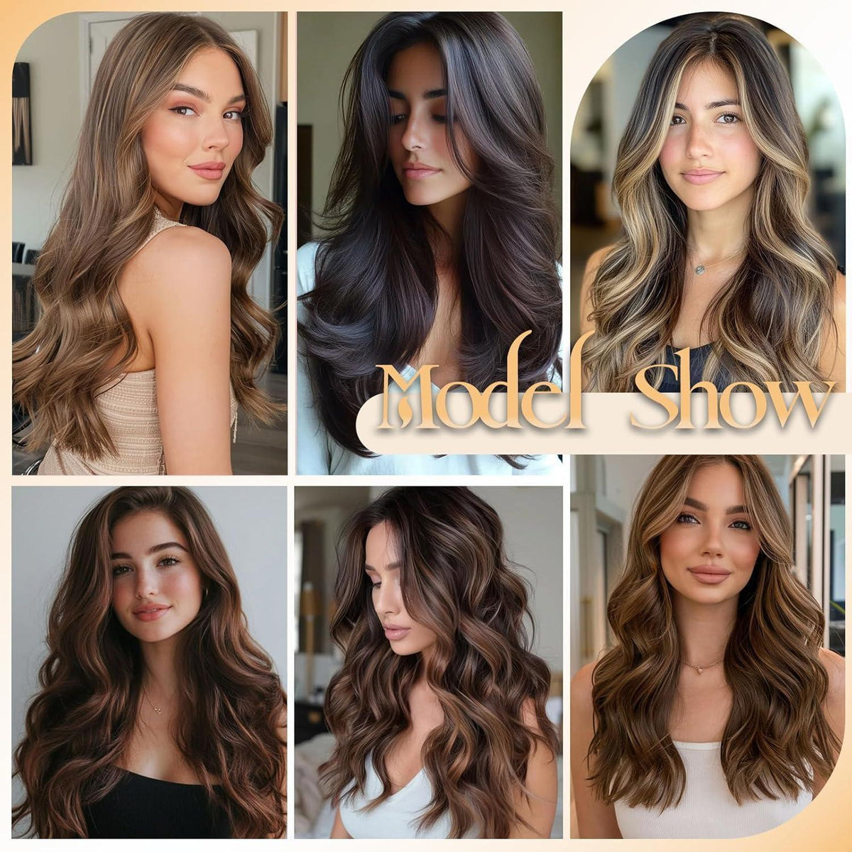 Echthaar Clip-in Extensions Dunkelbraun 50cm