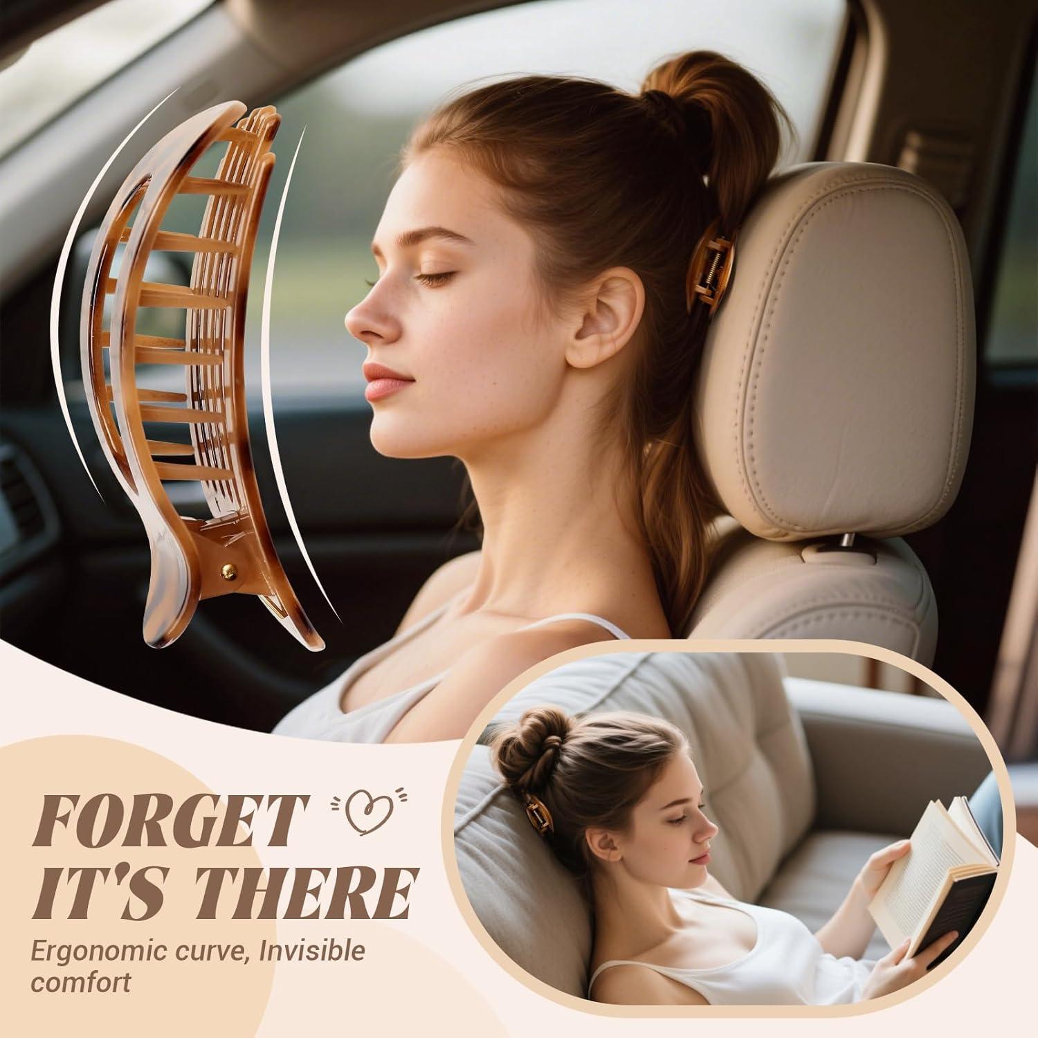 Haarklammern Damen Rutschfeste Flache Claw Clip Elegant Sport