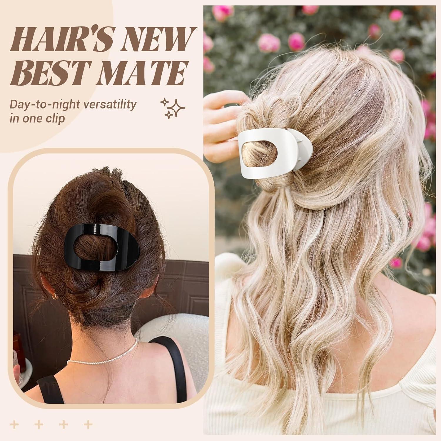 Haarklammern Damen 6 Farben Große Rutschfeste Flache Haarspangen Franziösische Clips