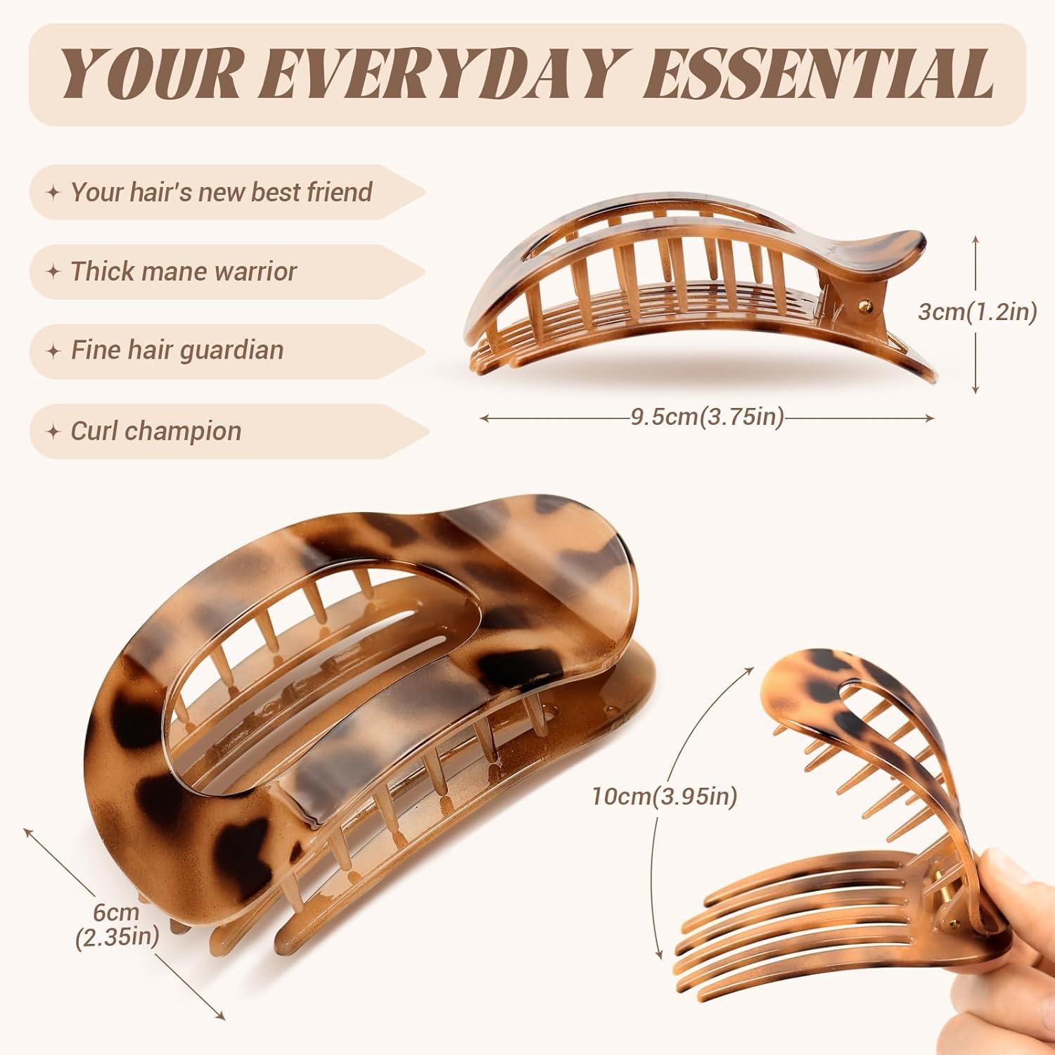 Haarklammern Damen 6 Farben Große Flache Rutschfeste Clipse