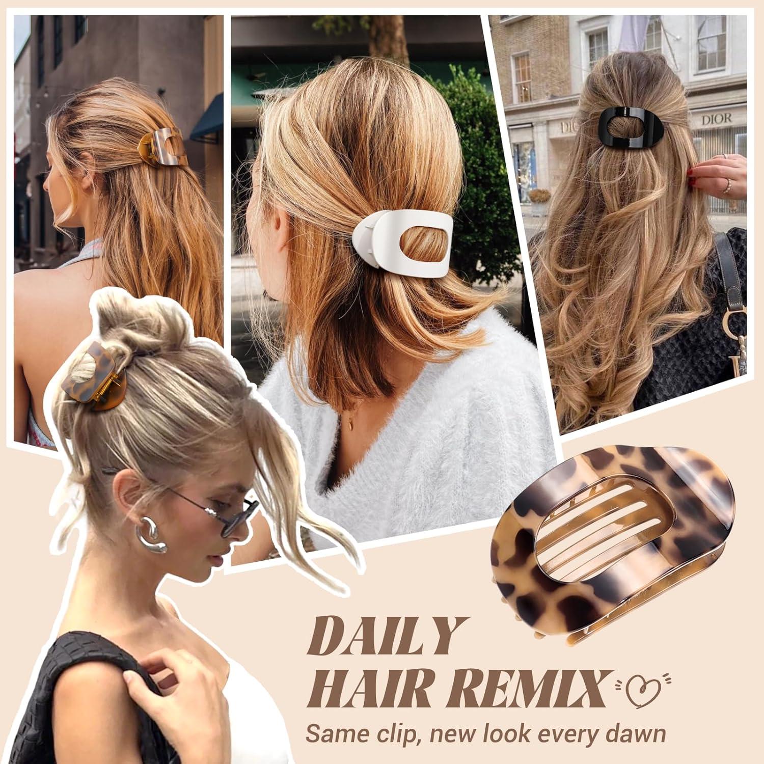 Haarklammern Damen 6 Farben Flache Rutschfeste Claw Clip Elegant Sport