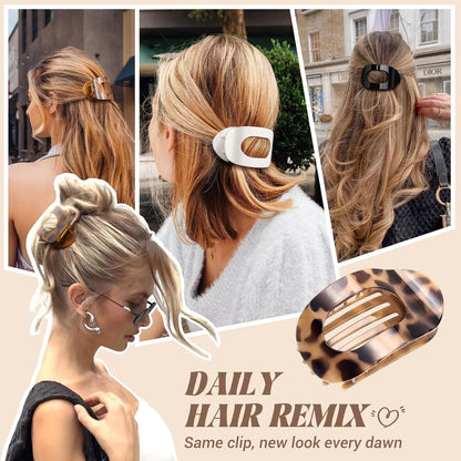 Haarklammern Damen 6 Farben Flache Rutschfeste Claw Clip Elegant Sport