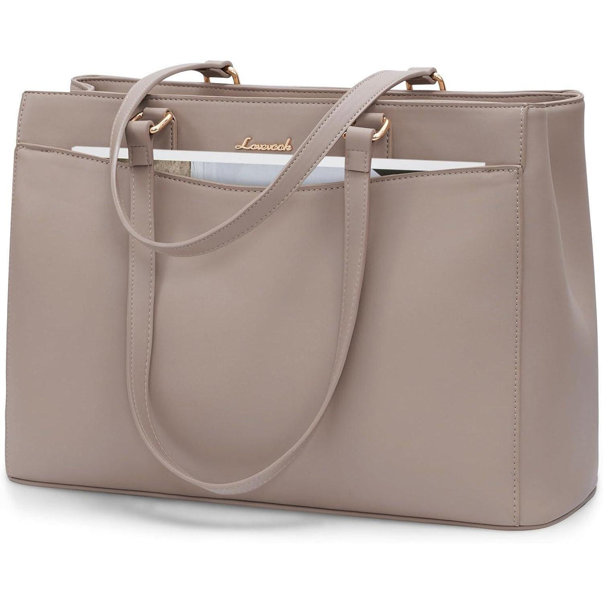 Laptoptasche Damen 15,6 Zoll, Elegante Arbeitstasche aus PU-Leder