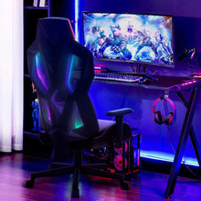 Dowinx LED Gaming Stuhl 4D RGB Ergonomisch PU Leder HellRot