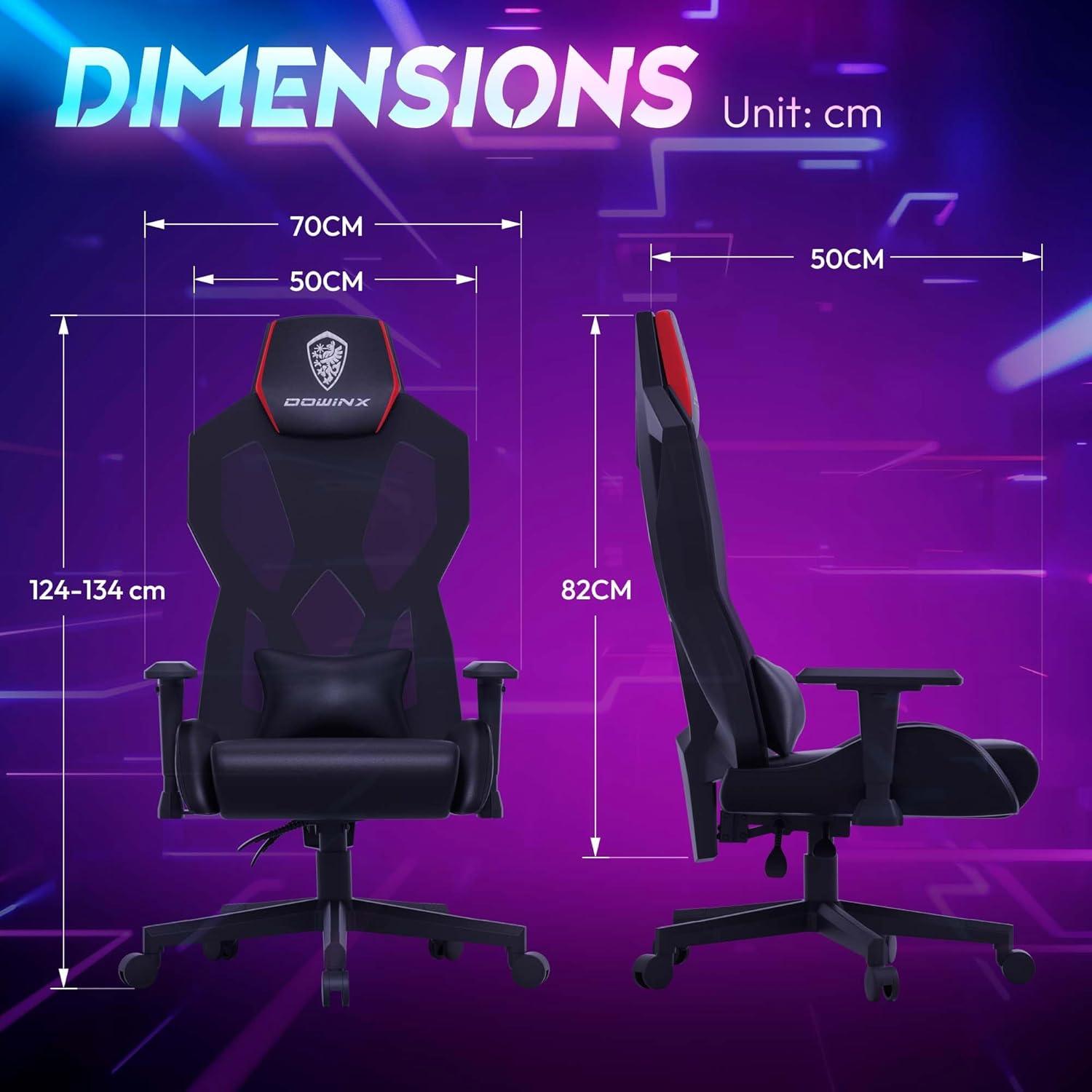 LED Gaming Stuhl mit 4D-Armlehnen und RGB - PU Leder