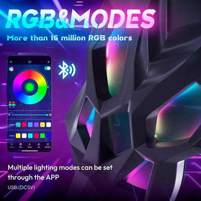 LED Gaming Stuhl mit 4D-Armlehnen und RGB Beleuchtung, Ergonomischer Gamer PU Leder Stuhl, Verstellbarer Lendenwirbelstütze, HellRot