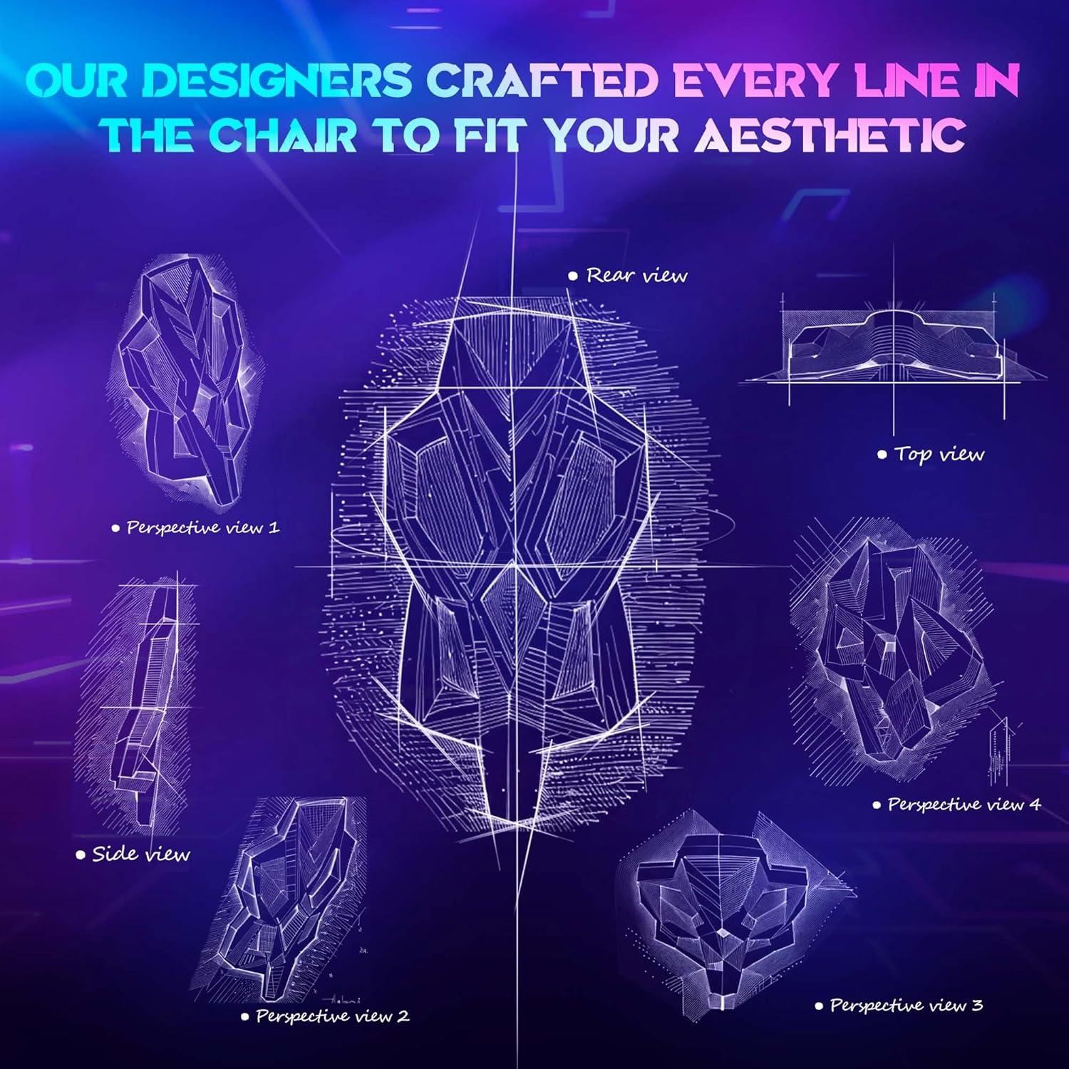 LED Gaming Stuhl 4D-Armlehnen RGB Ergonomischer PU Leder HellRot