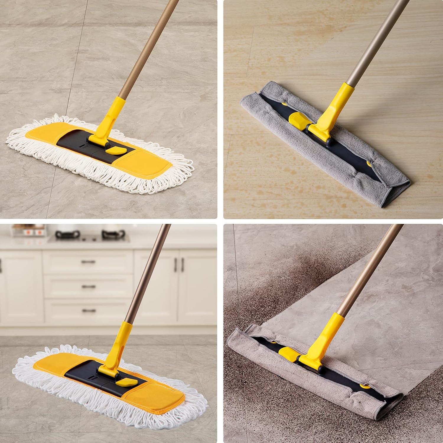 Mikrofaser Staubmop Teleskop 3 Mop-Pads Nass Trocken Hartholz Fliesen