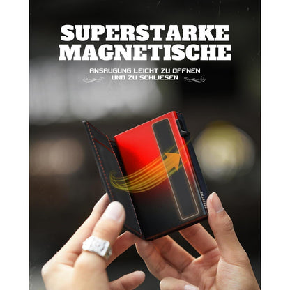 Herren Geldbörse mit AirTag Fach & RFID Schutz SchwarzRot