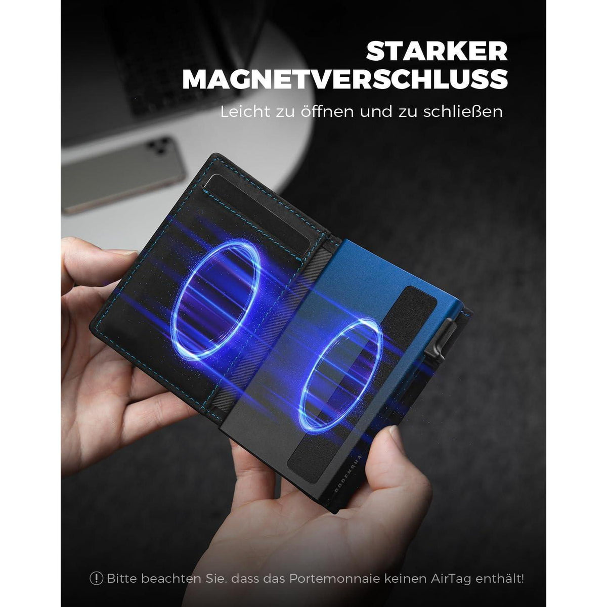 Geldbörse Herren mit Airtag Fach & XL Münzfach – RFID Schutz
