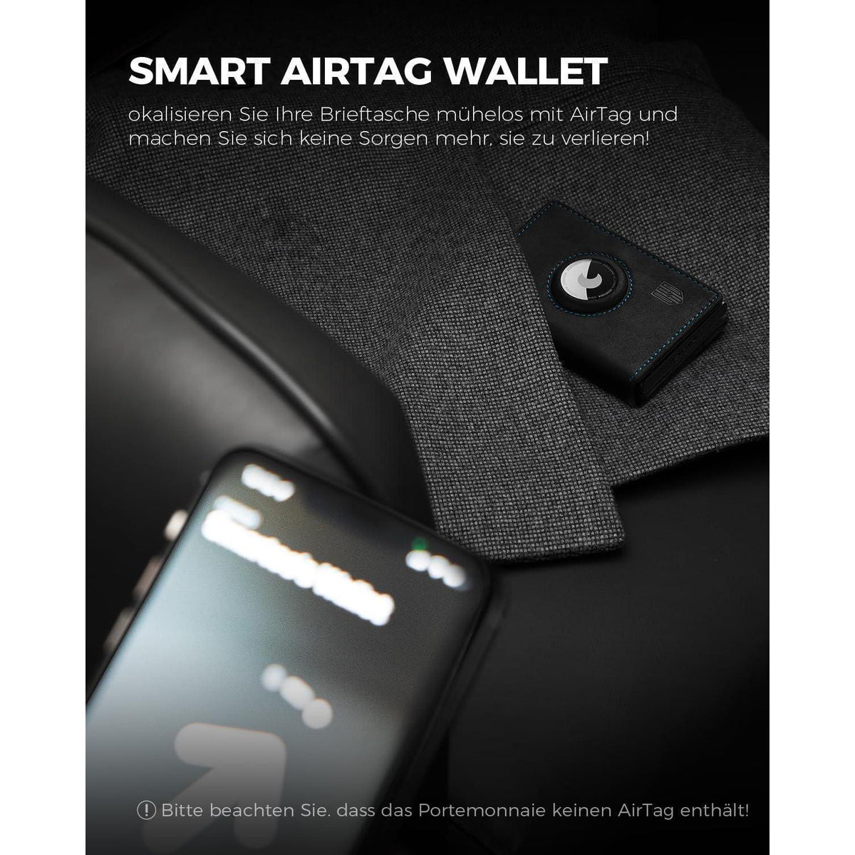 Geldbörse Herren mit Airtag Fach & XL Münzfach – RFID Schutz