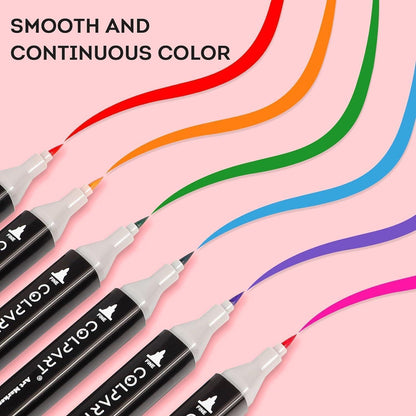 Alkohol Marker Set 204 Farben, Doppelseitig, mit Tragetasche