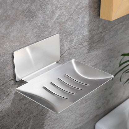 Duschablage Edelstahl ohne Bohren, 2er Set mit Seifenschale & Haken