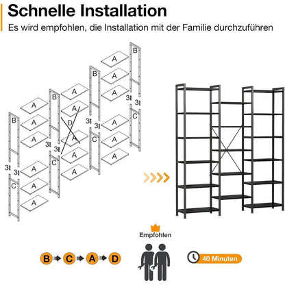 Bücherregal 6 Etagen Industrie Design – Raumteiler & Stauraum