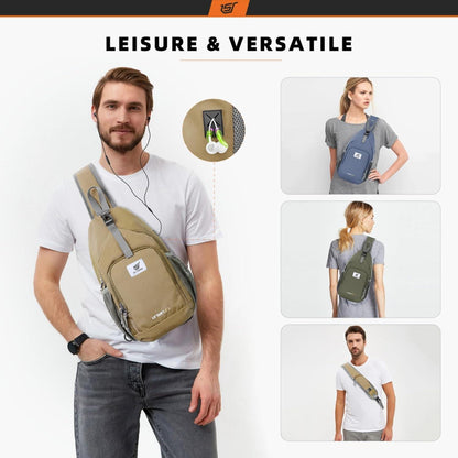 Brusttasche Herren Khaki wasserfest Sling Bag Crossbody