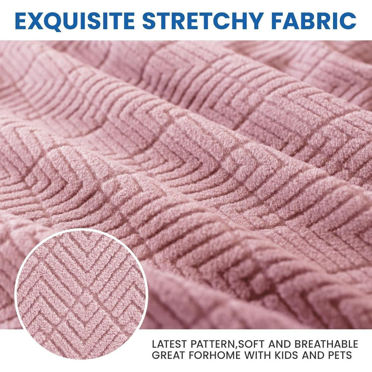 Bettkopfteil Bezug 200cm Rosa – Weich & Stretch