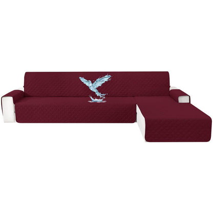 Wasserdichter Sofaüberzug L-Form 4 Sitzer, Bordeauxrot