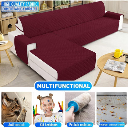 Wasserdichter Sofaüberzug L-Form 4 Sitzer, Bordeauxrot