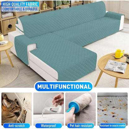 Wasserdichter Couchüberzug L-Form 3 Sitzer, Hellblau